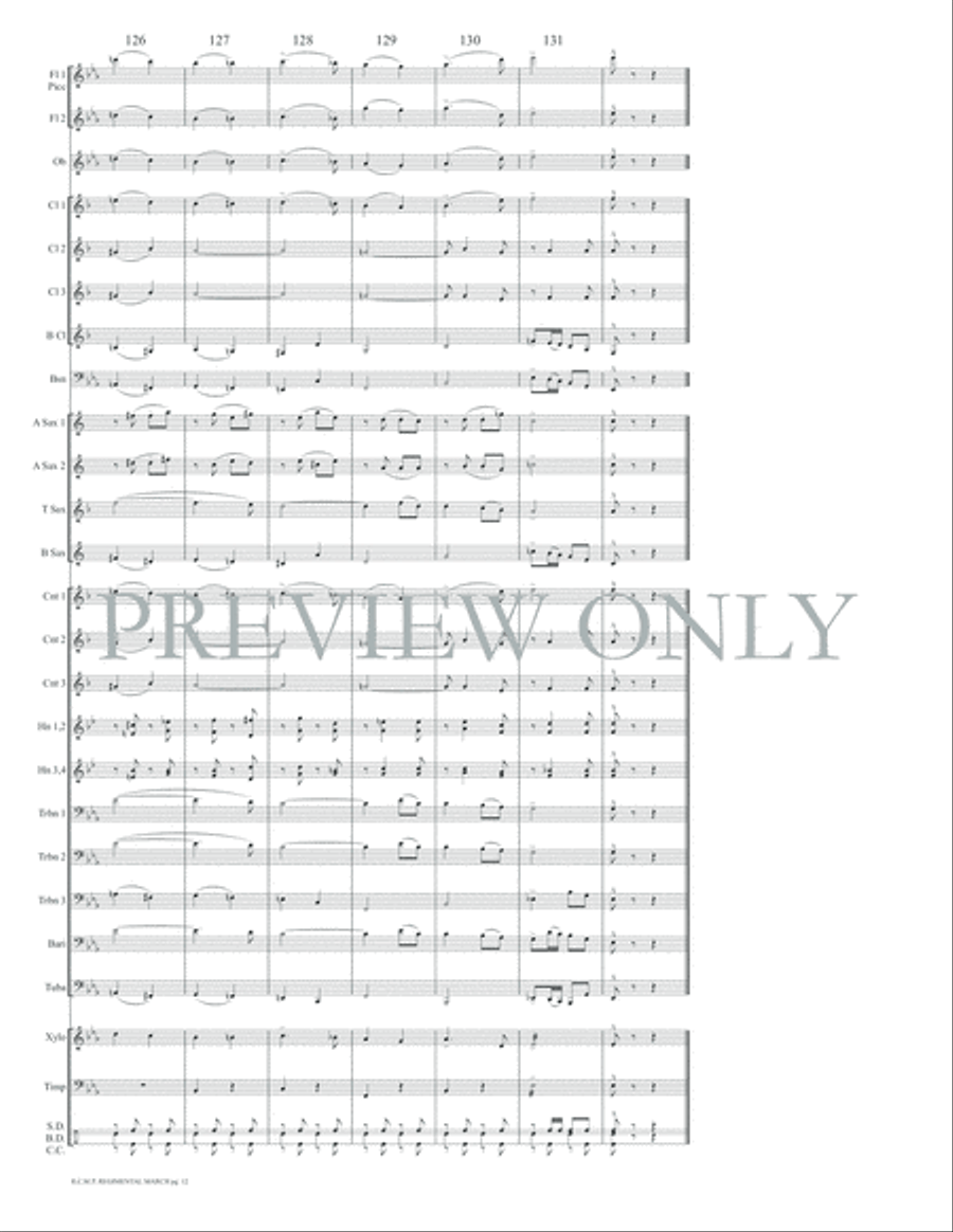 R.C.M.P. Regimental March Concert Band scores gallery preview page 15