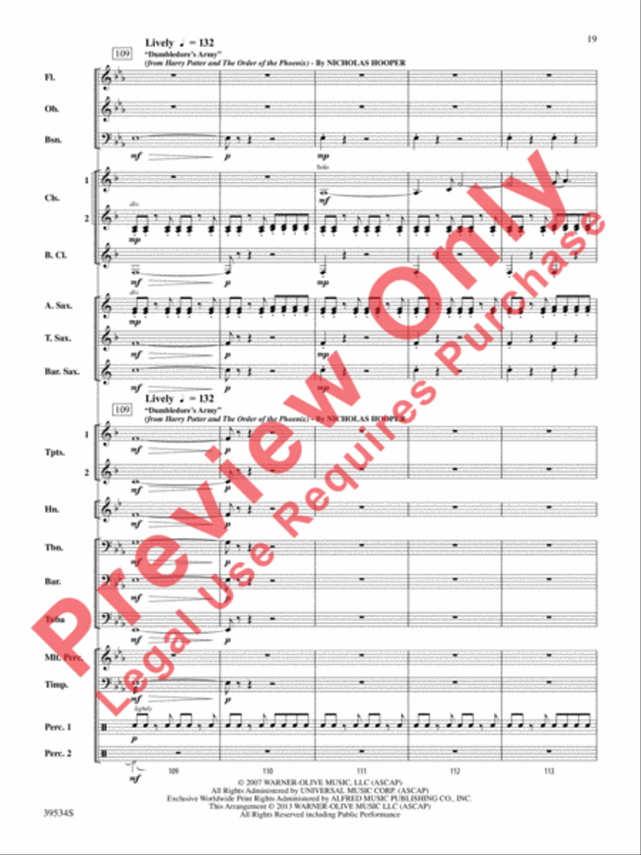 The Magic of Harry Potter Concert Band scores gallery preview page 20