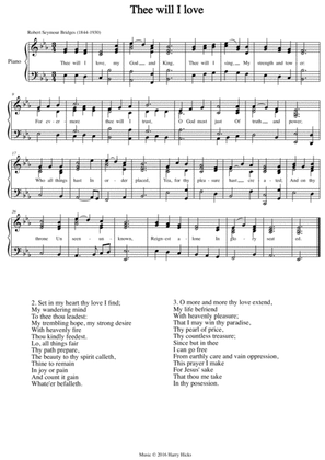 Thee will I love. A new tune to a wonderful old hymn.