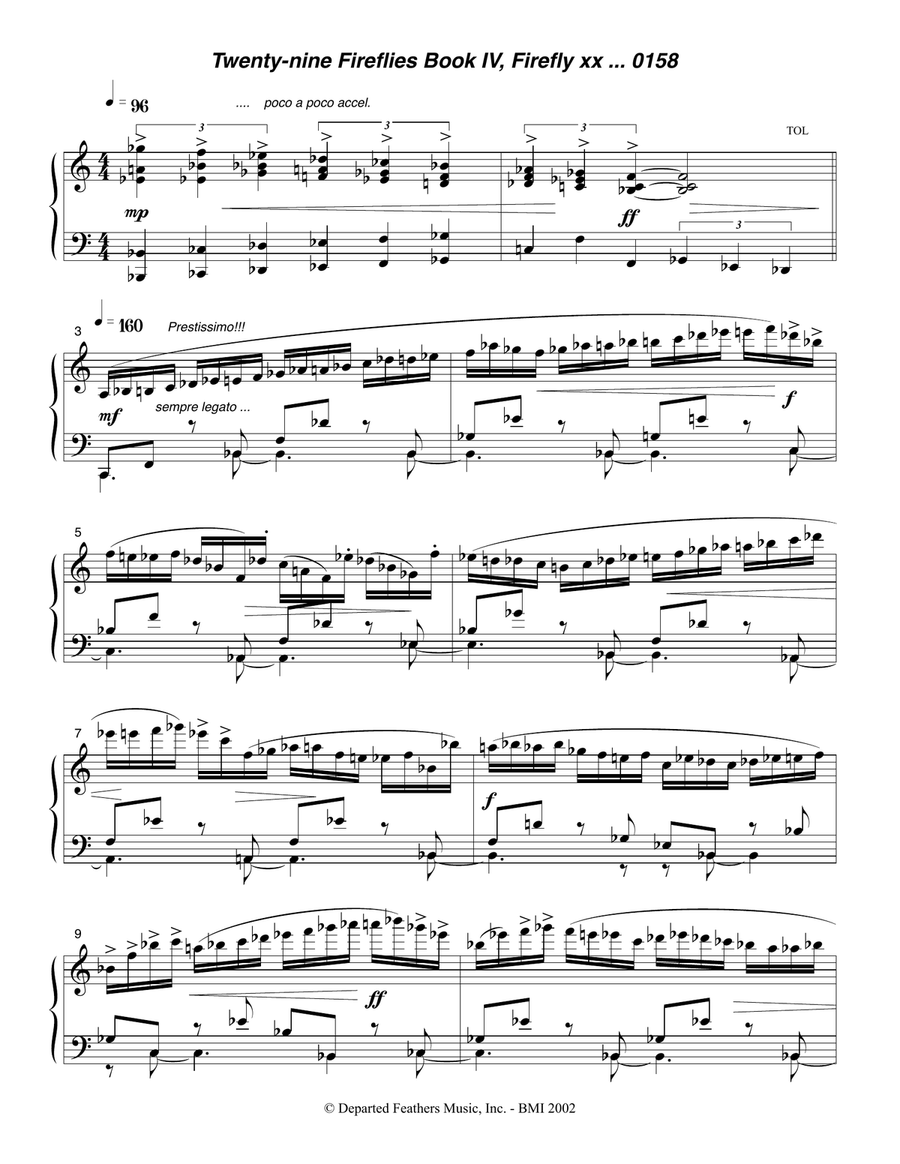 Twenty-nine Fireflies Book IV, Firefly xx 0158 Piano Solo scores gallery preview page 1