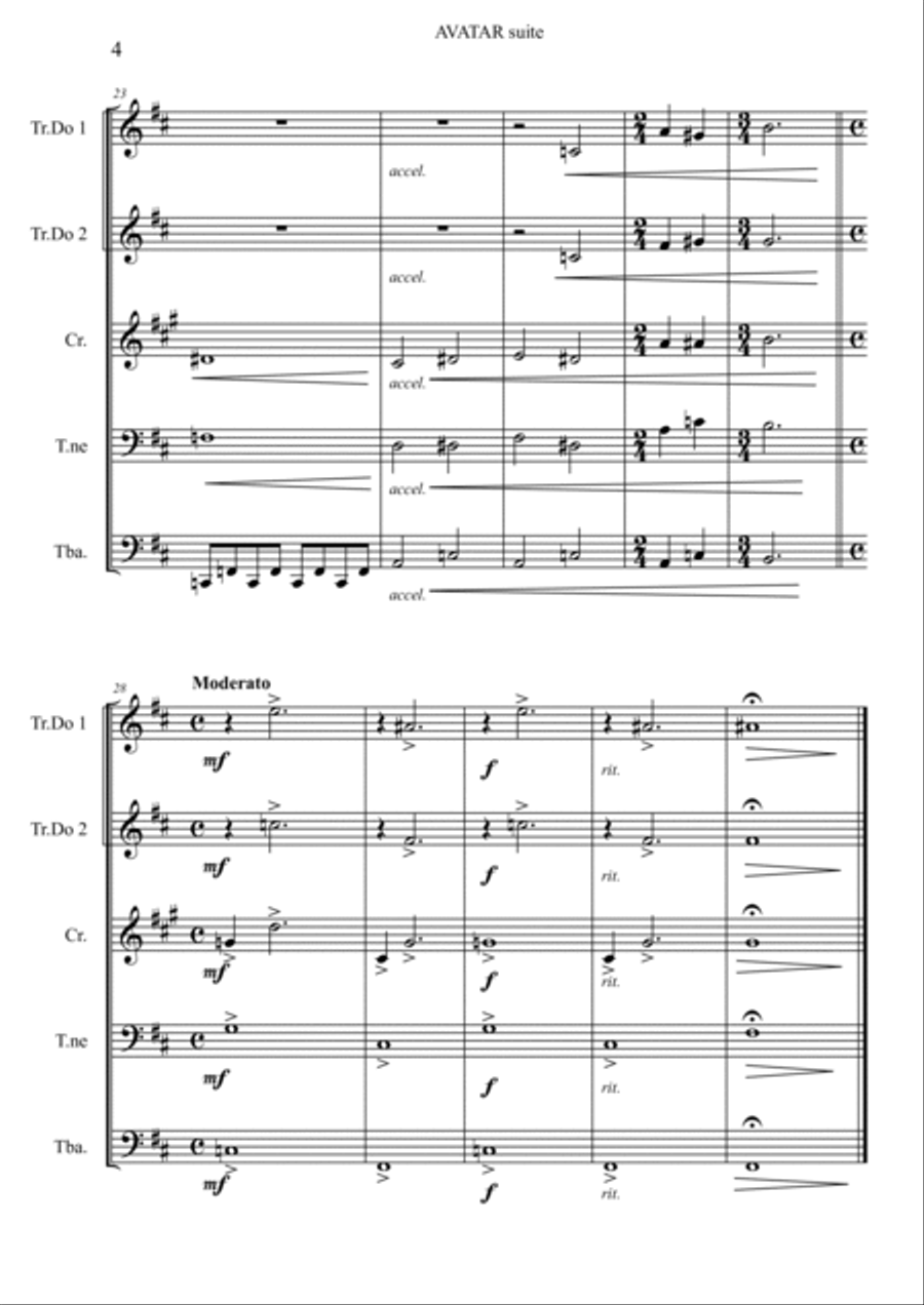 Jake Enters His Avatar World Brass Ensemble scores gallery preview page 5