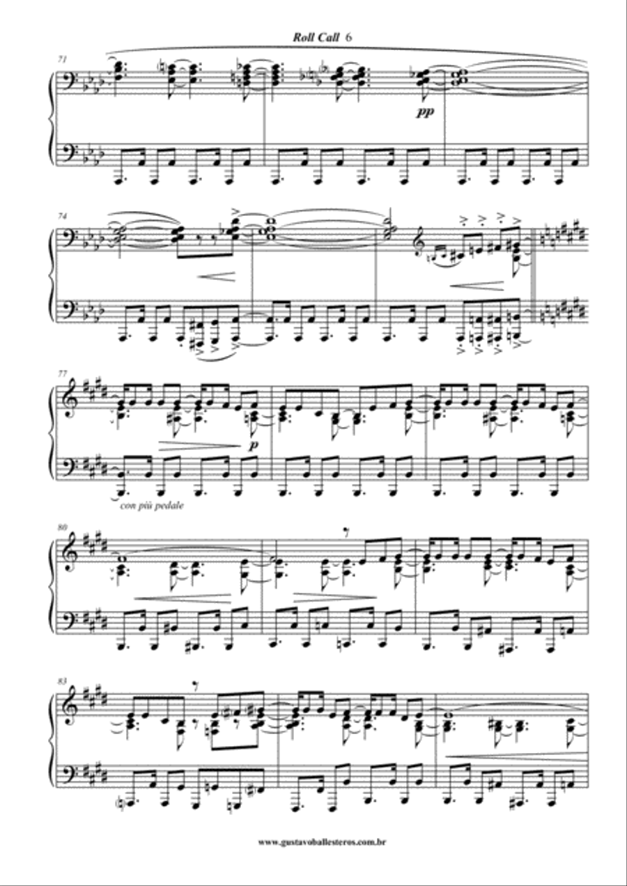 Prelúdio à Brasileira 4 - Roll Call Piano Solo scores gallery preview page 6