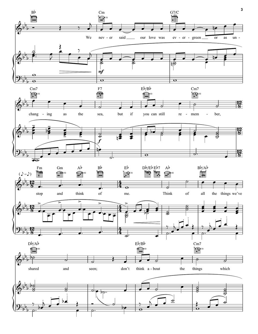 Think Of Me (from The Phantom Of The Opera) Guitar scores gallery preview page 3