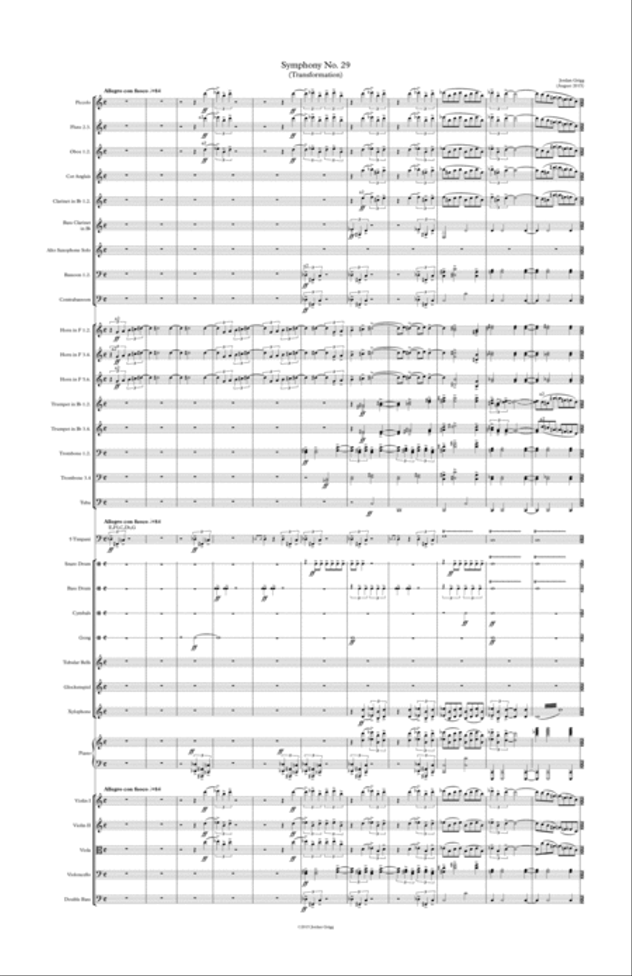 Symphony No.29 (Transformation) Score and parts