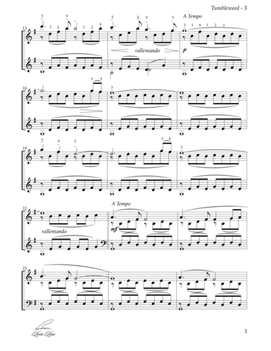 Tumbleweed Piano Solo scores gallery preview page 3