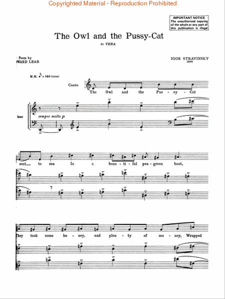 The Owl and the Pussy-Cat Medium Voice scores gallery preview page 2