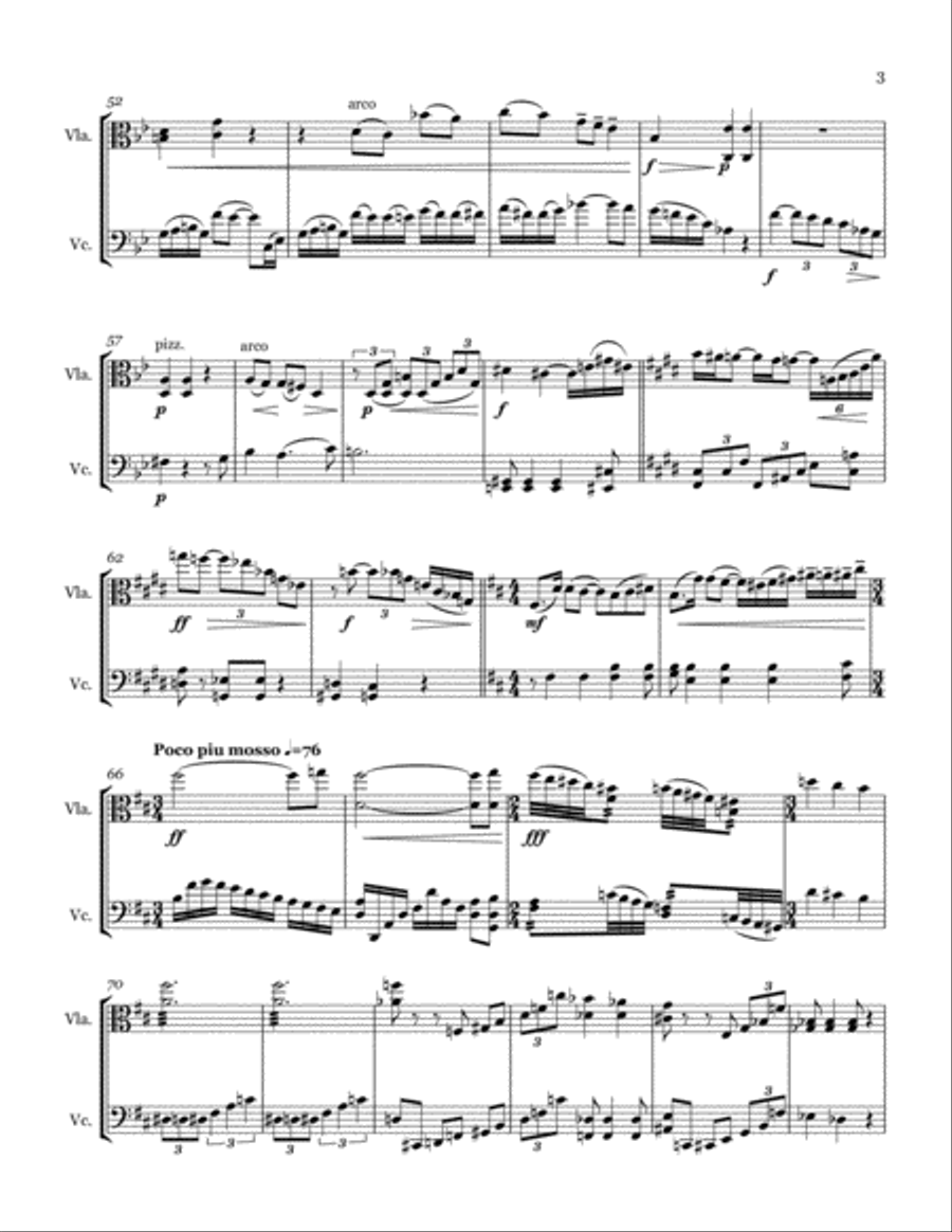 Elegy for Viola and Cello String Duet scores gallery preview page 3