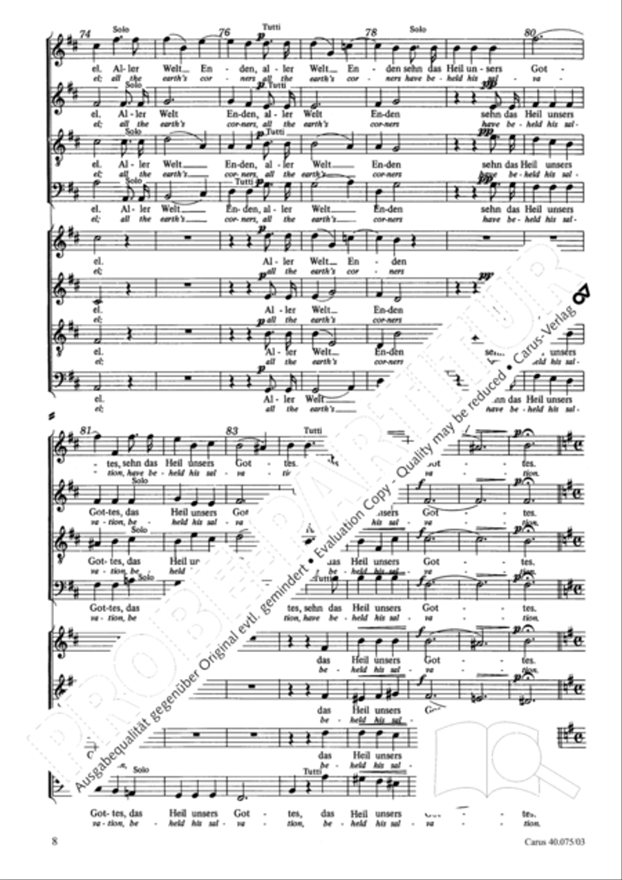 Psalm 98 (Der 98. Psalm) Psalm 98 (Der 98. Psalm) 4-Part scores gallery preview page 9