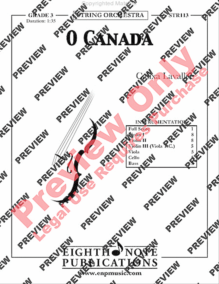O Canada String Orchestra scores gallery preview page 2