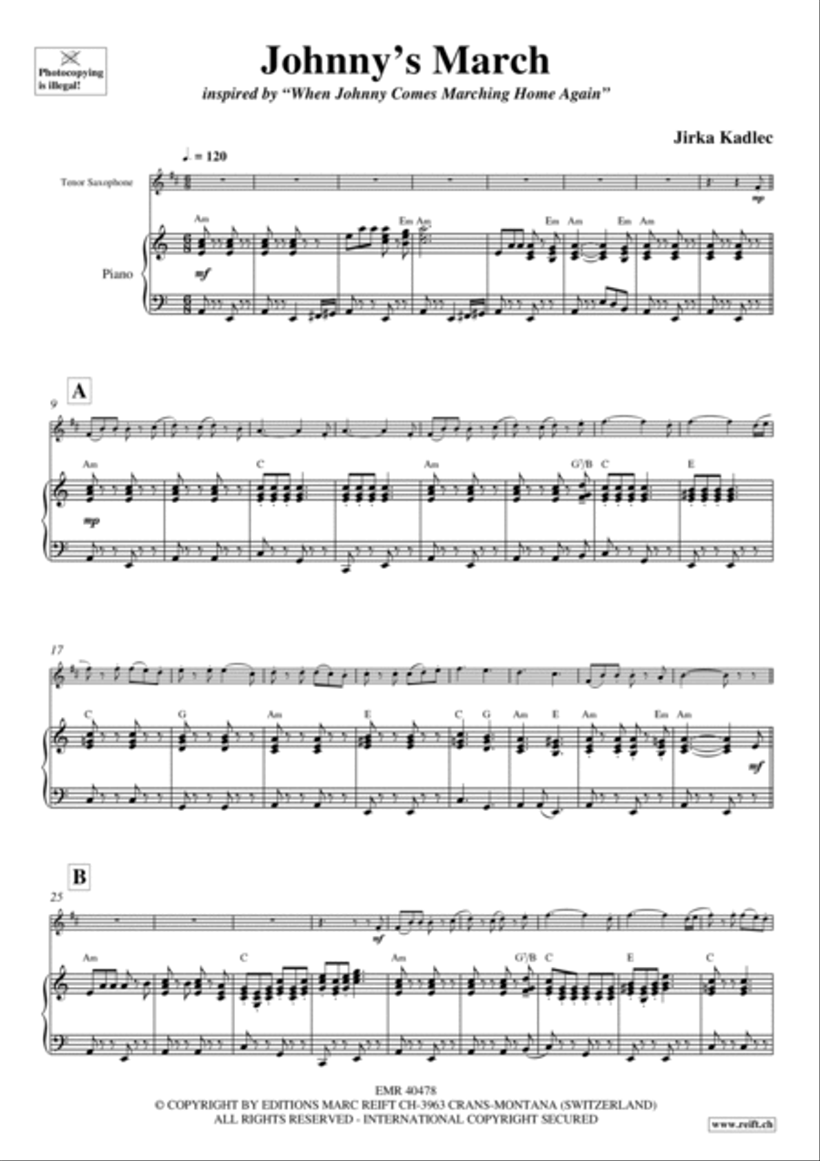 Johnny's March Tenor Saxophone scores gallery preview page 4