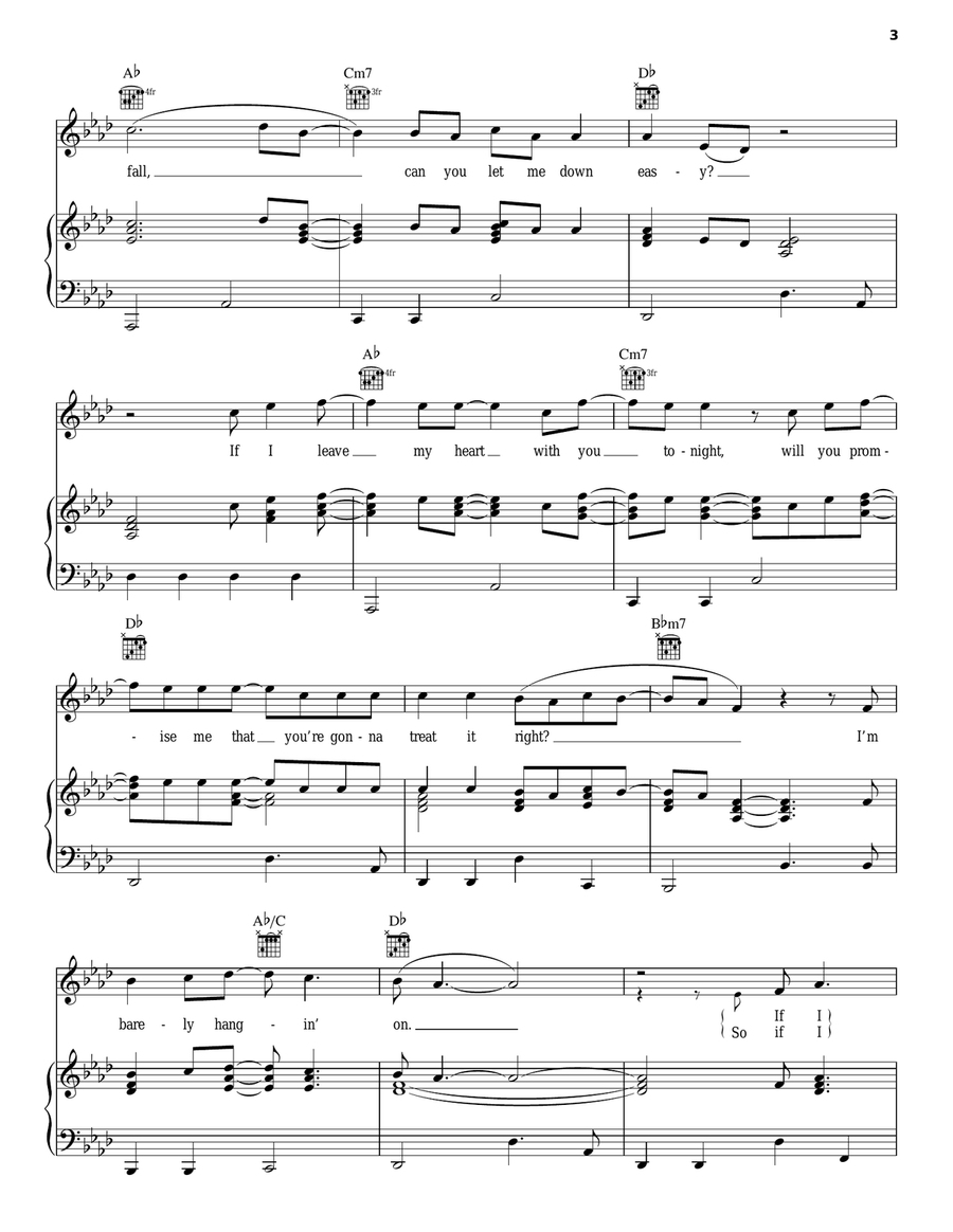 Let Me Down Easy Let Me Down Easy Piano, Vocal, Guitar scores gallery preview page 3