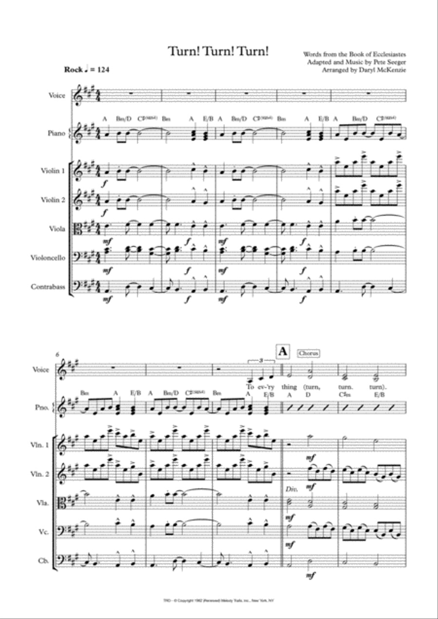 Turn! Turn! Turn! (to Everything There Is A Season) String Orchestra scores gallery preview page 1