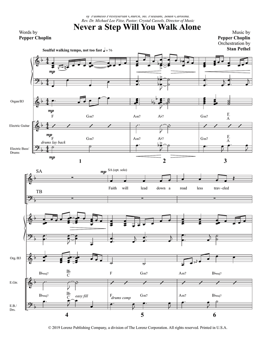 Never a Step Will You Walk Alone - Rhythm Score and Parts (Digital Download) Rhythm Section scores gallery preview page 3