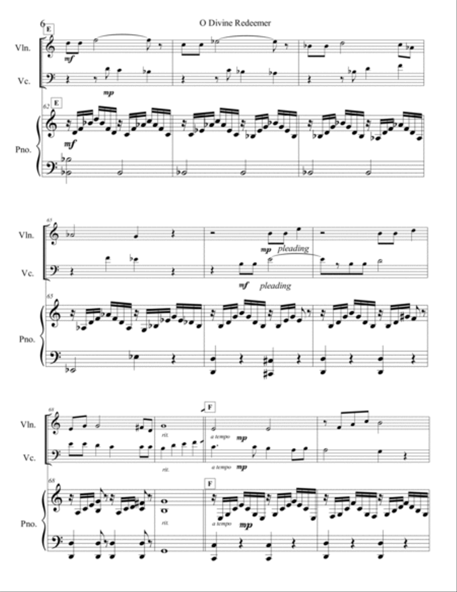 O Divine Redeemer violin cello and piano O Divine Redeemer violin cello and piano Piano Trio scores gallery preview page 6