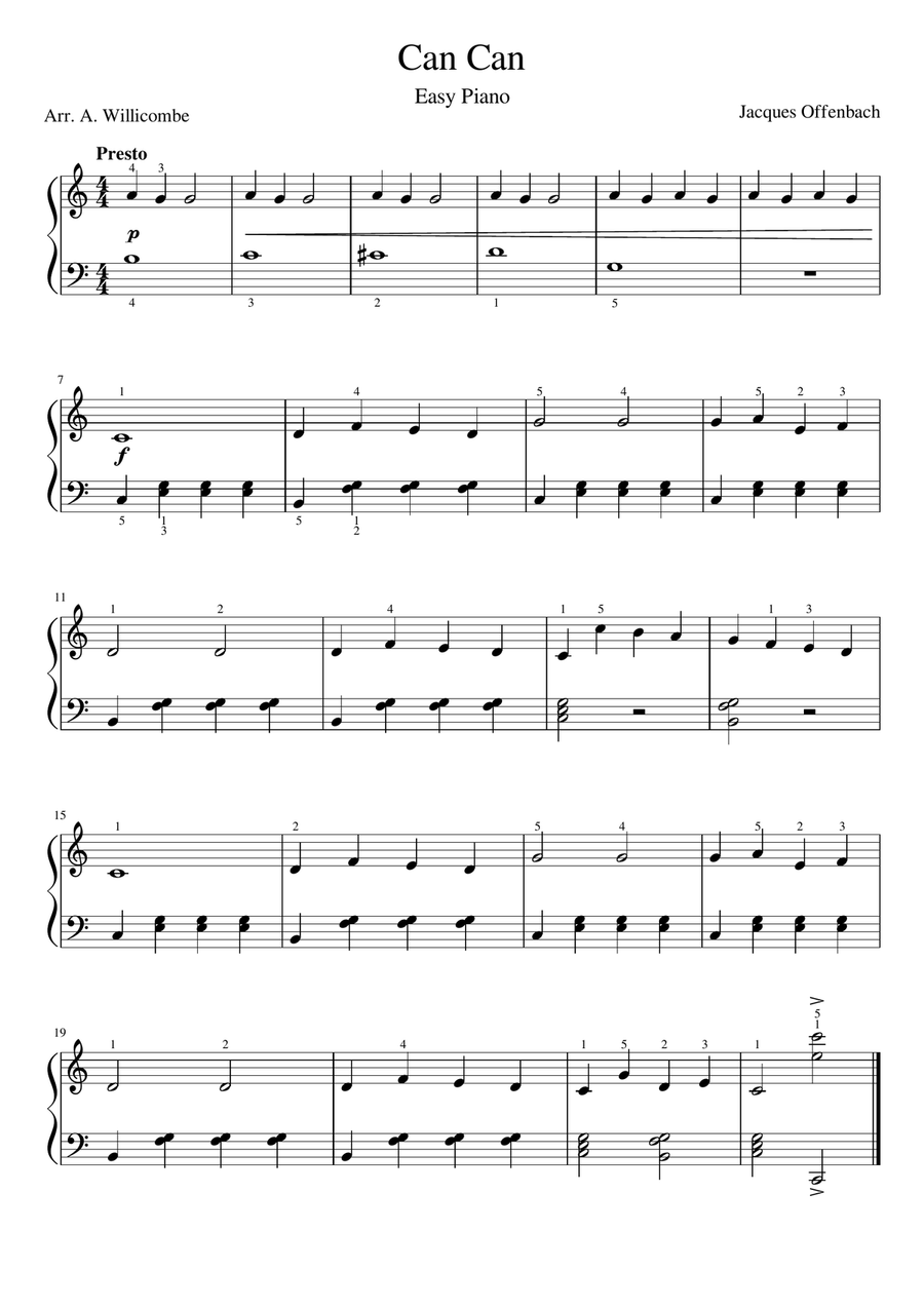 Can Can - Easy Piano Easy Piano scores gallery preview page 1