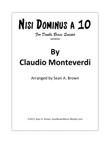 Nisi Dominus a 10 for Double Brass Quintet image number null
