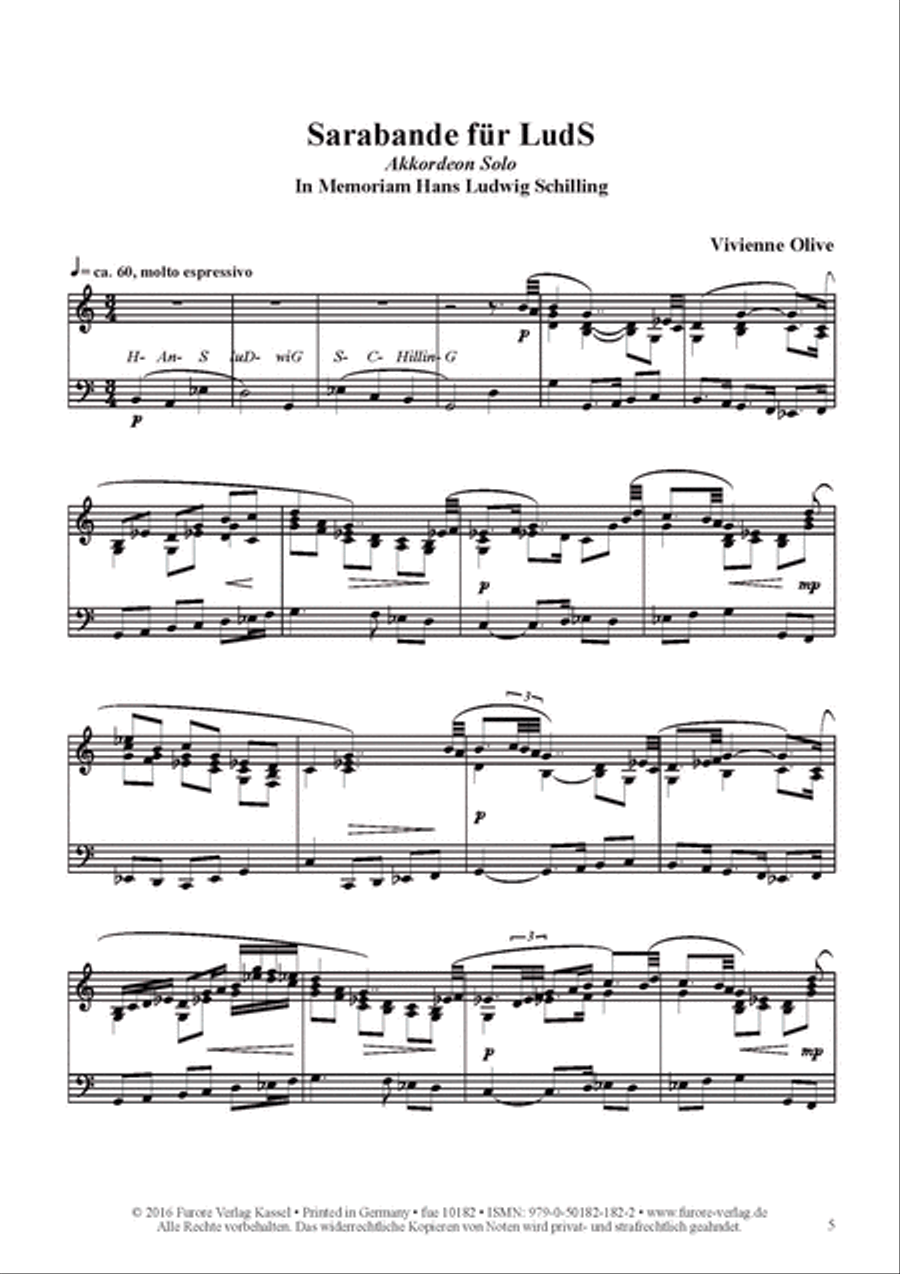 Sarabande fur LudS (6') (2013) Elegy for Bernd (7') (2015) Accordion scores gallery preview page 2