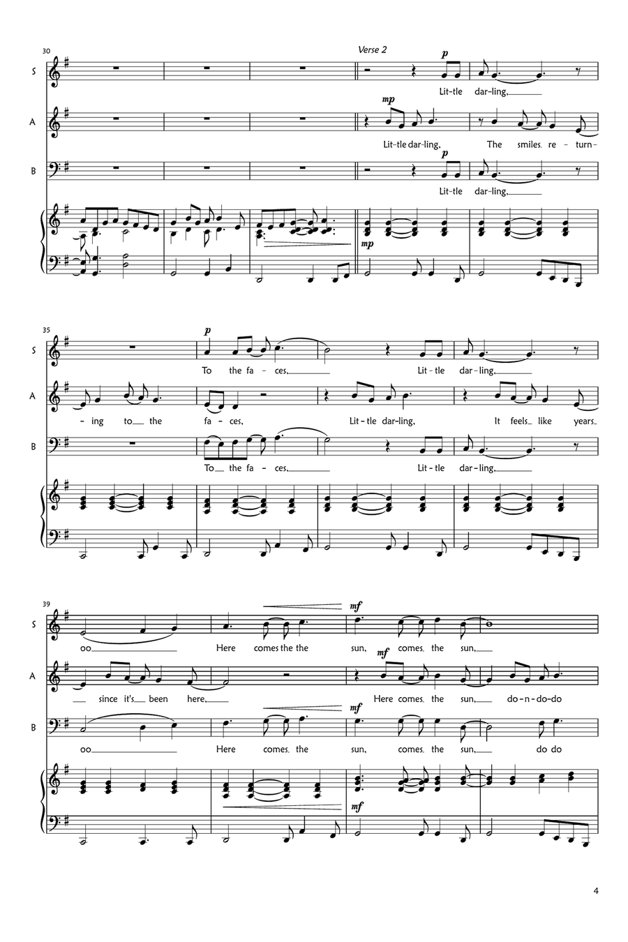 Here Comes The Sun Here Comes The Sun 3-Part scores gallery preview page 4
