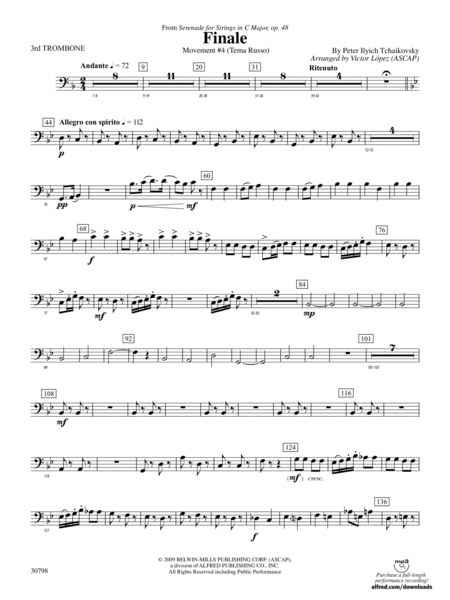 Finale (from Serenade for Strings in C Major, Op. 48, Movement #4 (Terma Russo)): 3rd Trombone