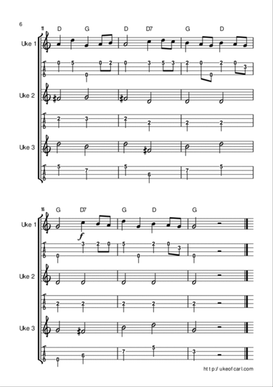 Group Ukulele Book 2 - Ukulele Duets and More! Ukulele scores gallery preview page 6