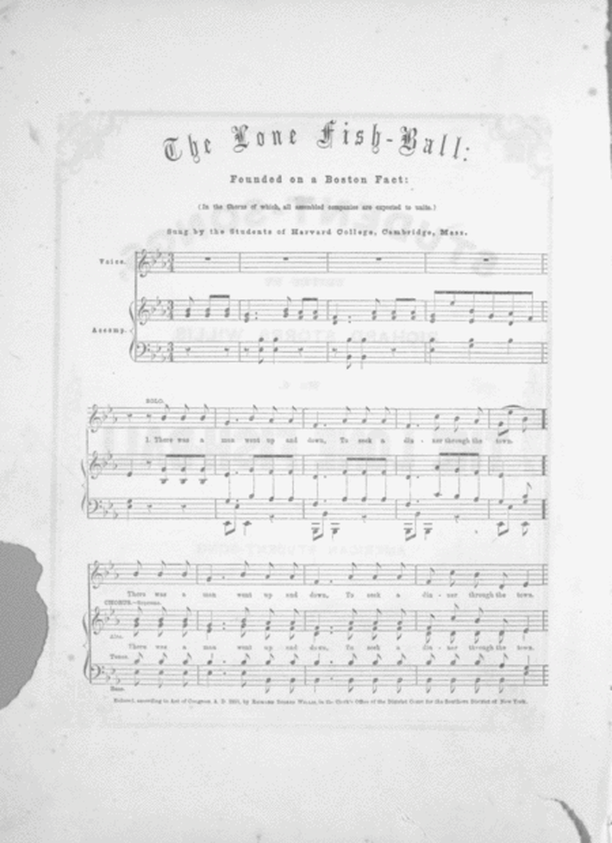 The Lone Fish-Ball, An American Student-Song