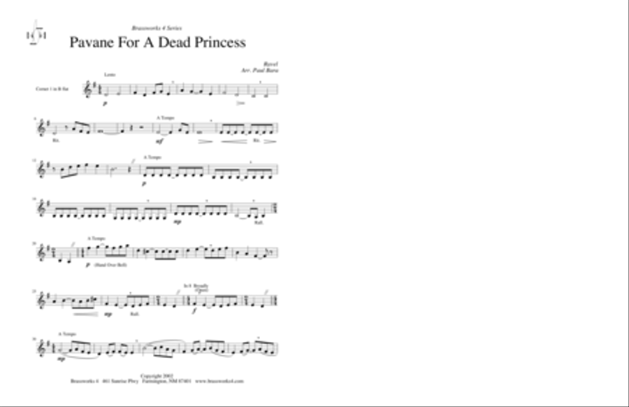 Pavane for a Dead Princess Brass Quartet scores gallery preview page 5