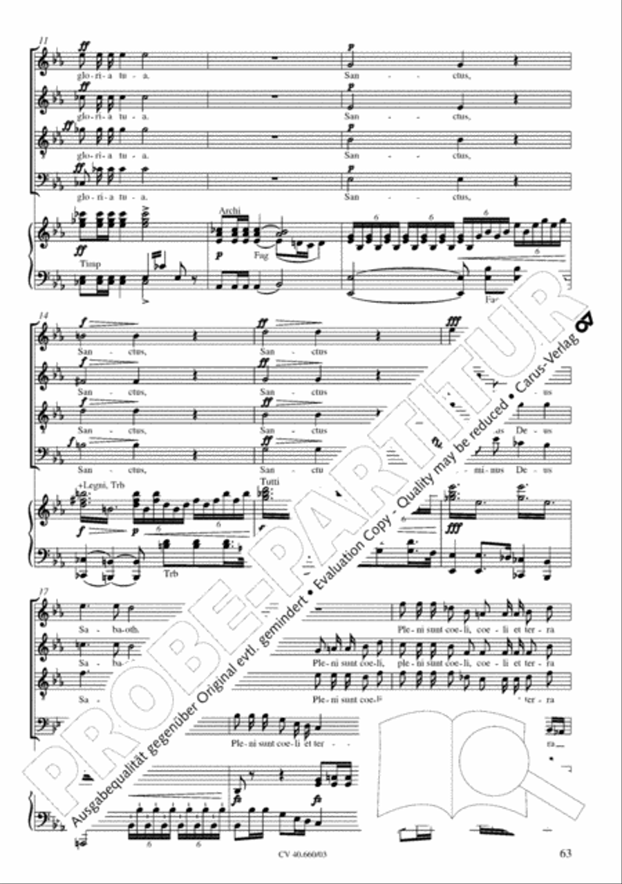 Mass in E flat major (Messe in Es) SATTB scores gallery preview page 64