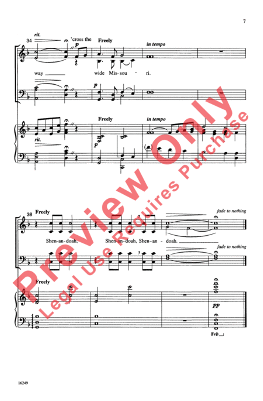 Shenandoah 4-Part scores gallery preview page 7