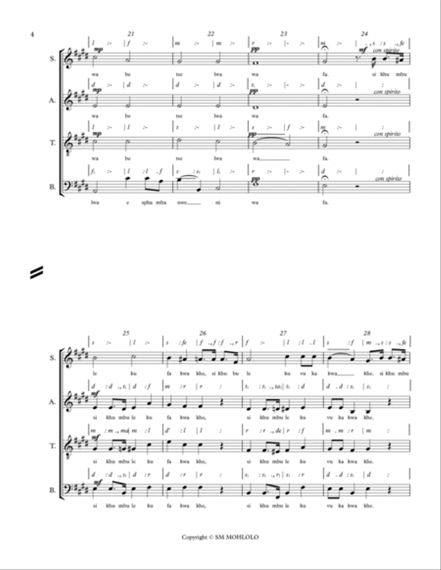 MASIKHUMBULENI JESU 4-Part scores gallery preview page 4