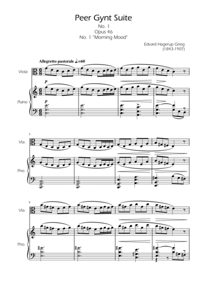 Morning Mood - Viola Solo w/ Piano image number null
