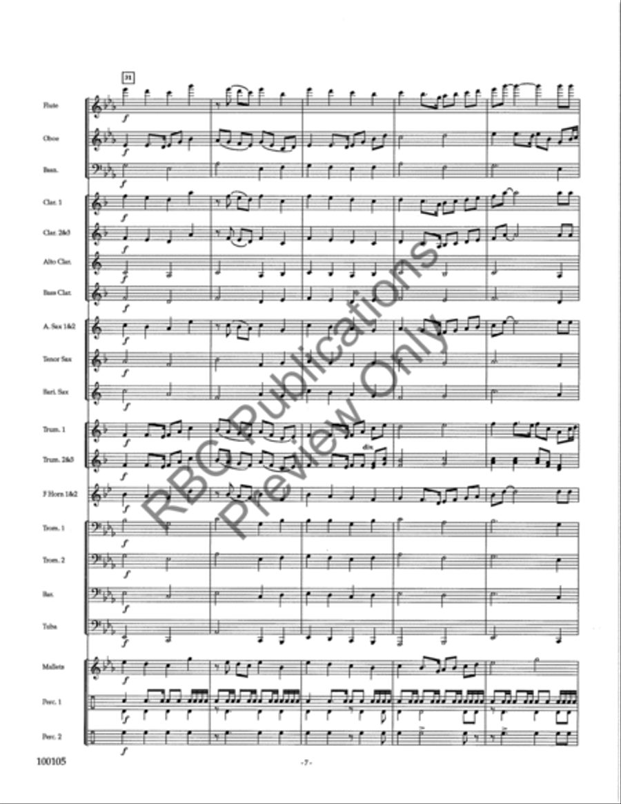 Santa Fe Trail (Score) Concert Band scores gallery preview page 10