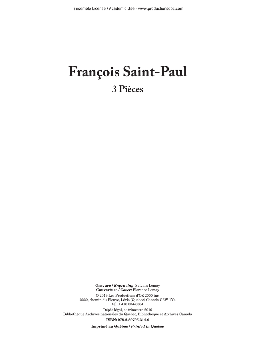 3 Pièces Orchestra scores gallery preview page 1