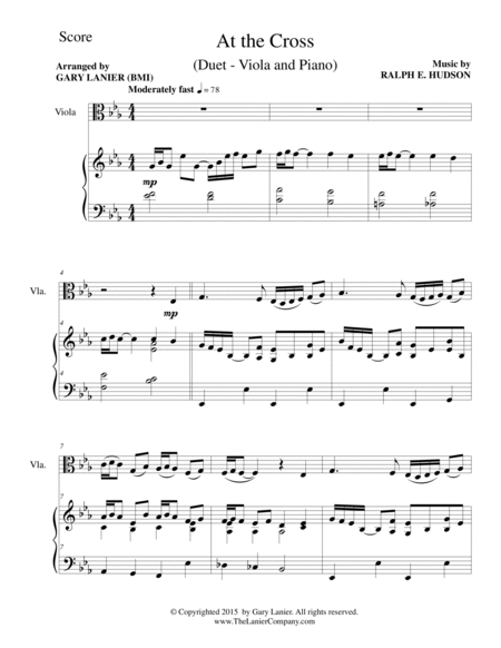AT THE CROSS (Duet – Viola and Piano/Score and Parts) image number null