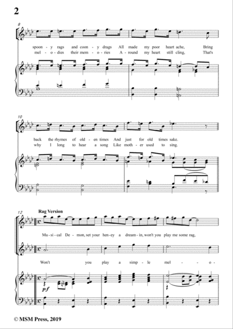 Irving Berlin-Play A Simple Melody,in A flat Major,for Voice&Piano Voice scores gallery preview page 4