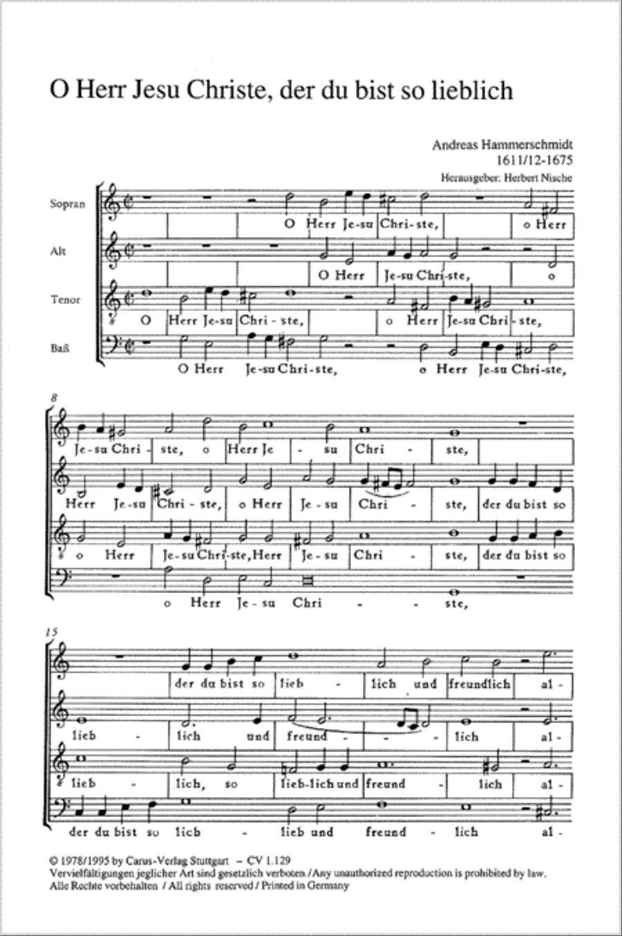 O Herr Jesu Christe 4-Part scores gallery preview page 1