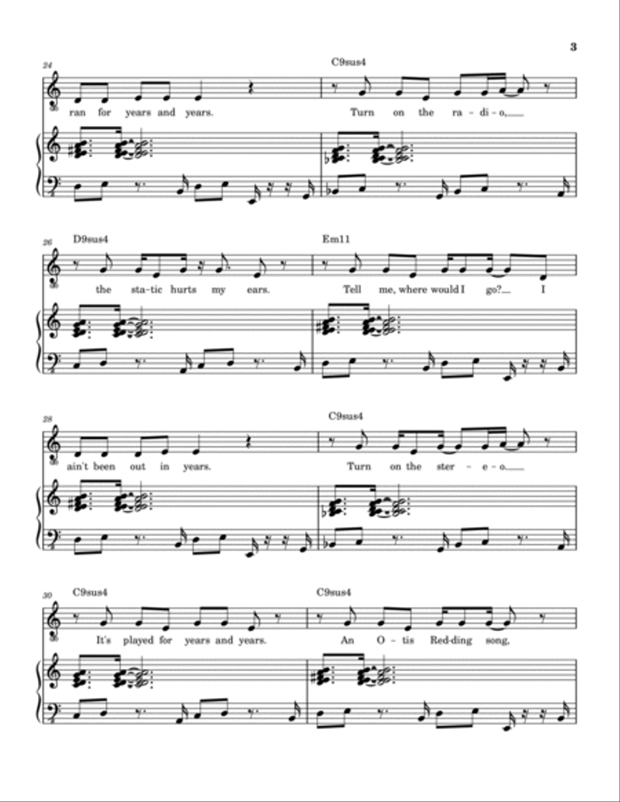 When The World Is Running Down, You Make The Best Of What's Still Around Piano, Vocal, Guitar scores gallery preview page 4