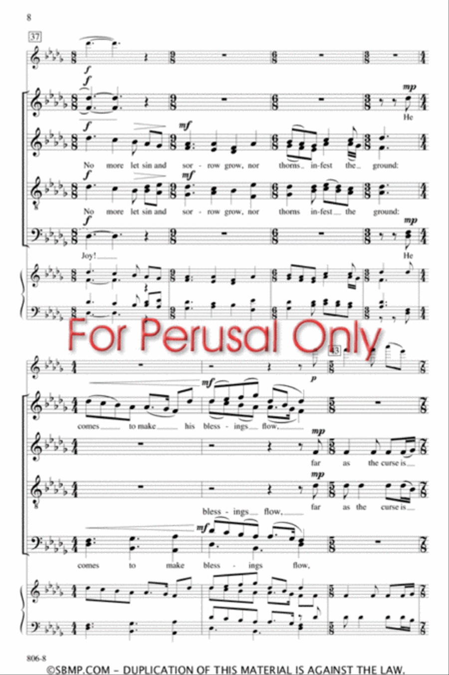 Joy to the World - SATB divisi Octavo Divisi scores gallery preview page 8