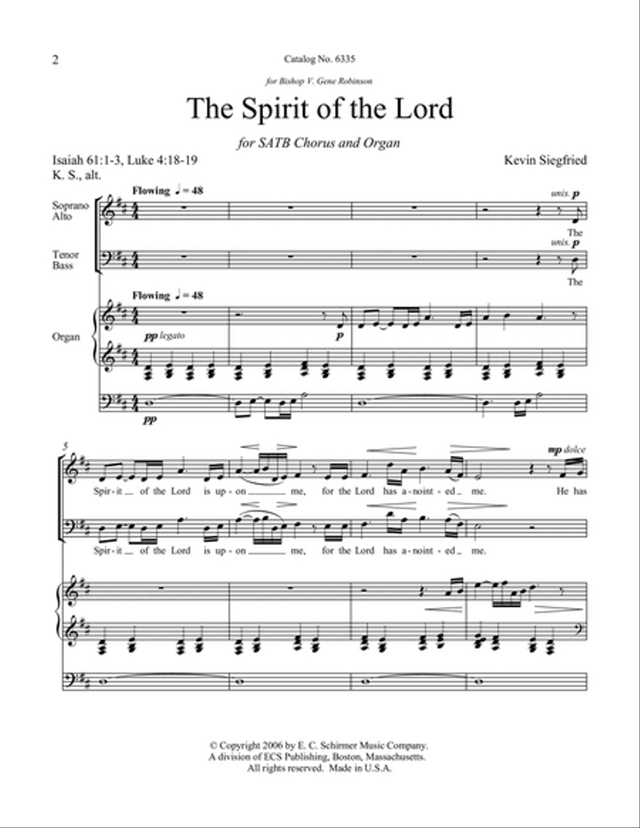 The Spirit of the Lord 4-Part scores gallery preview page 2