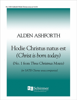 Book cover for Three Christmas Motets: 1. Hodie Christus natus est (Christ is born today)