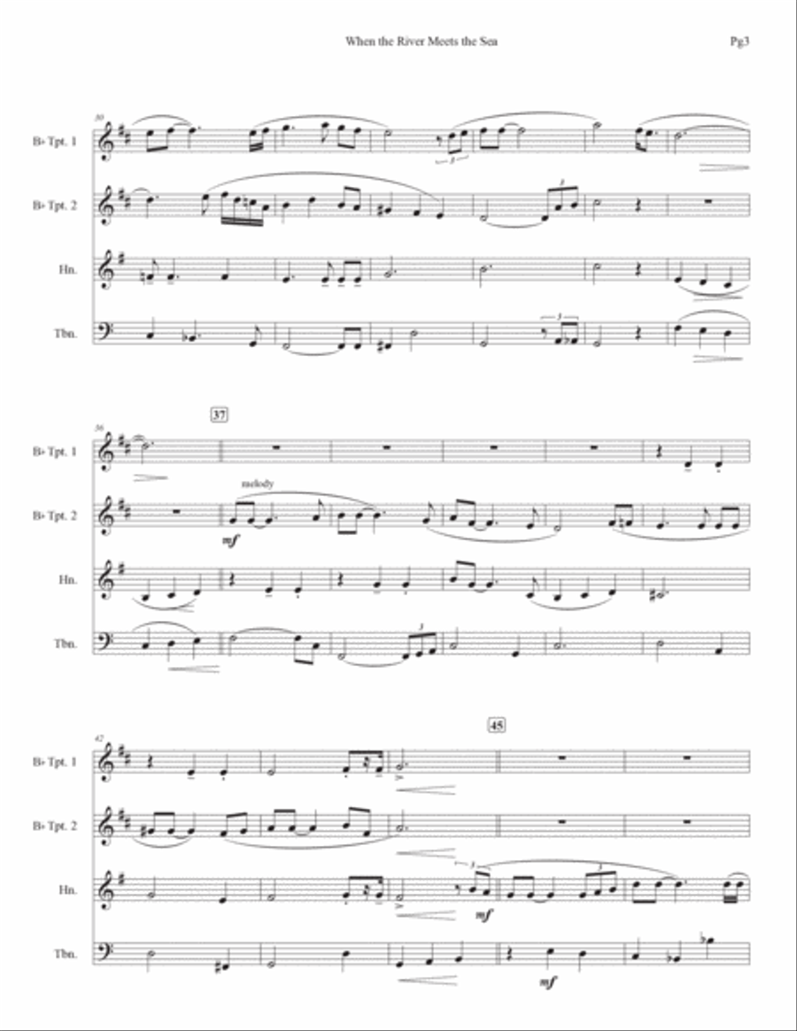When The River Meets The Sea Brass Ensemble scores gallery preview page 4