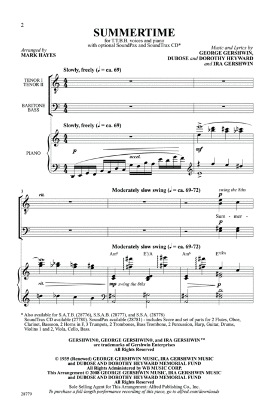 Summertime Summertime Men's Choir scores gallery preview page 13