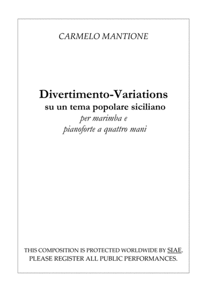Divertimento-variations for marimba and piano