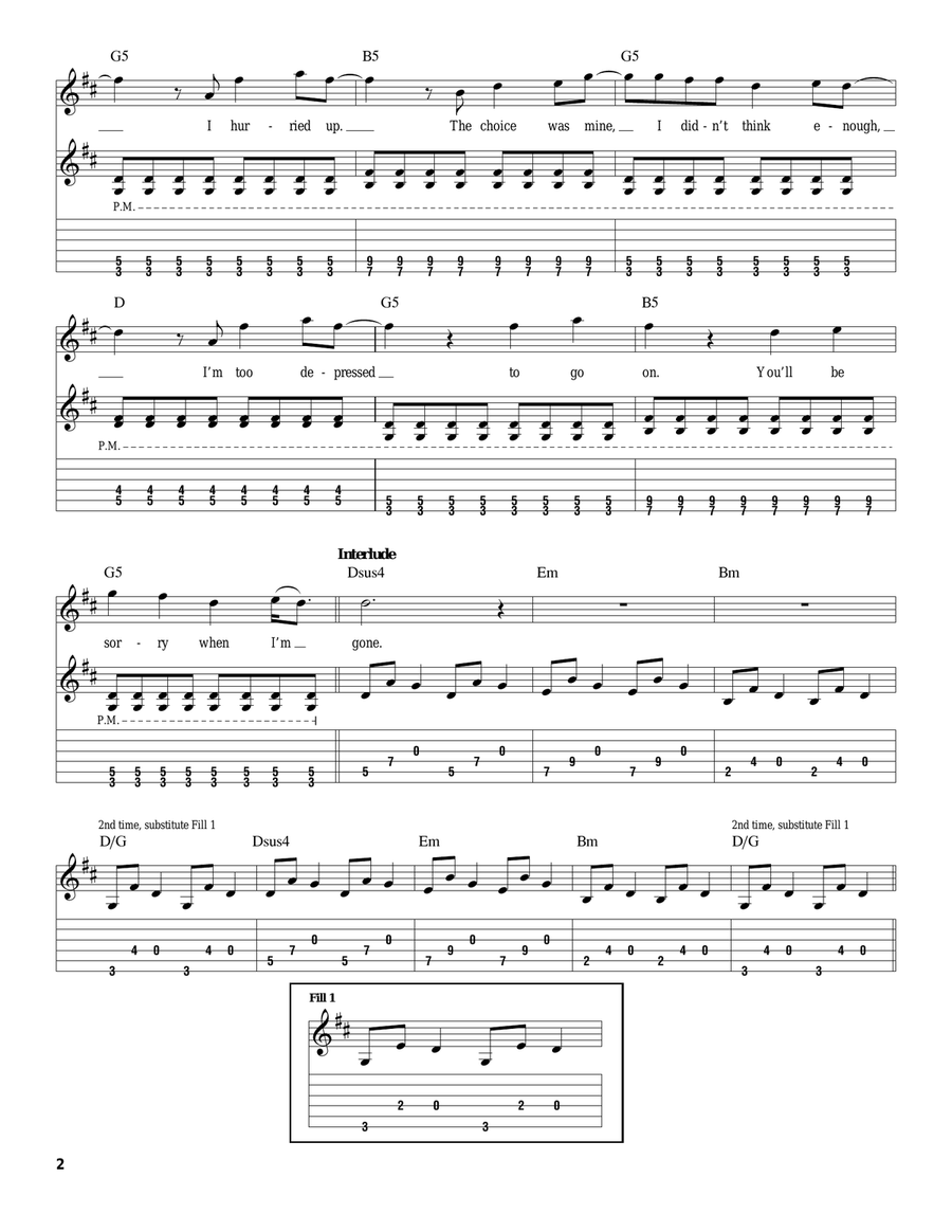 Adam's Song Acoustic Guitar scores gallery preview page 2
