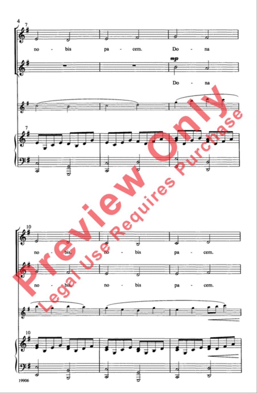 Pachelbel's Canon of Peace Unison Choir scores gallery preview page 4