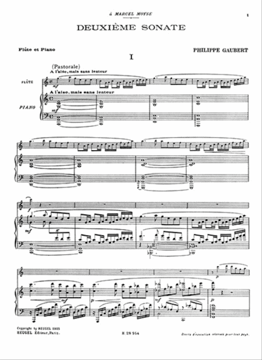 Philippe Gaubert - Seconde Sonate Pour Flute Et Piano Flute Solo scores gallery preview page 2