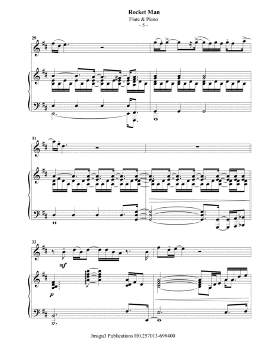 Rocket Man (I Think It's Gonna Be A Long Long Time) Flute Solo scores gallery preview page 6