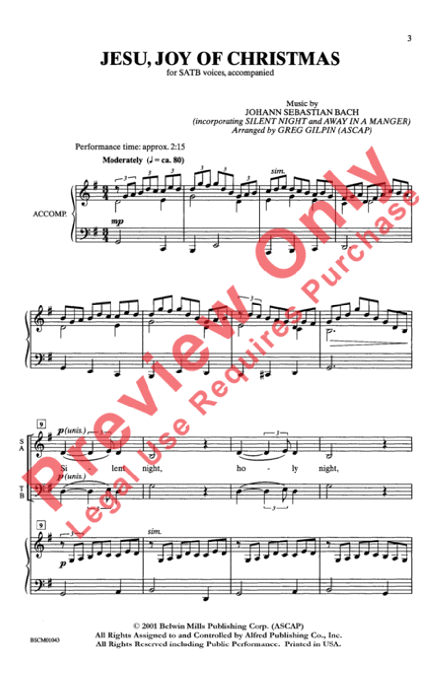 Jesu, Joy of Christmas Jesu, Joy of Christmas 4-Part scores gallery preview page 2