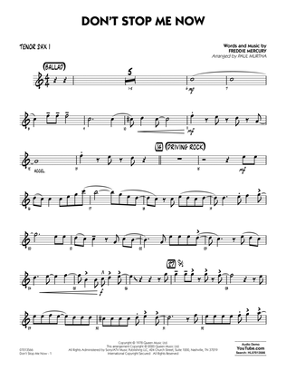 Book cover for Don't Stop Me Now (arr. Paul Murtha) - Tenor Sax 1