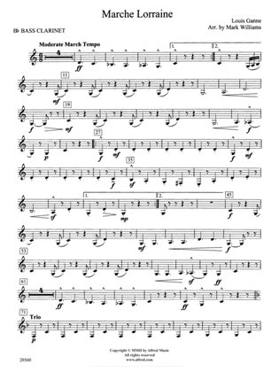 Marche Lorraine: B-flat Bass Clarinet