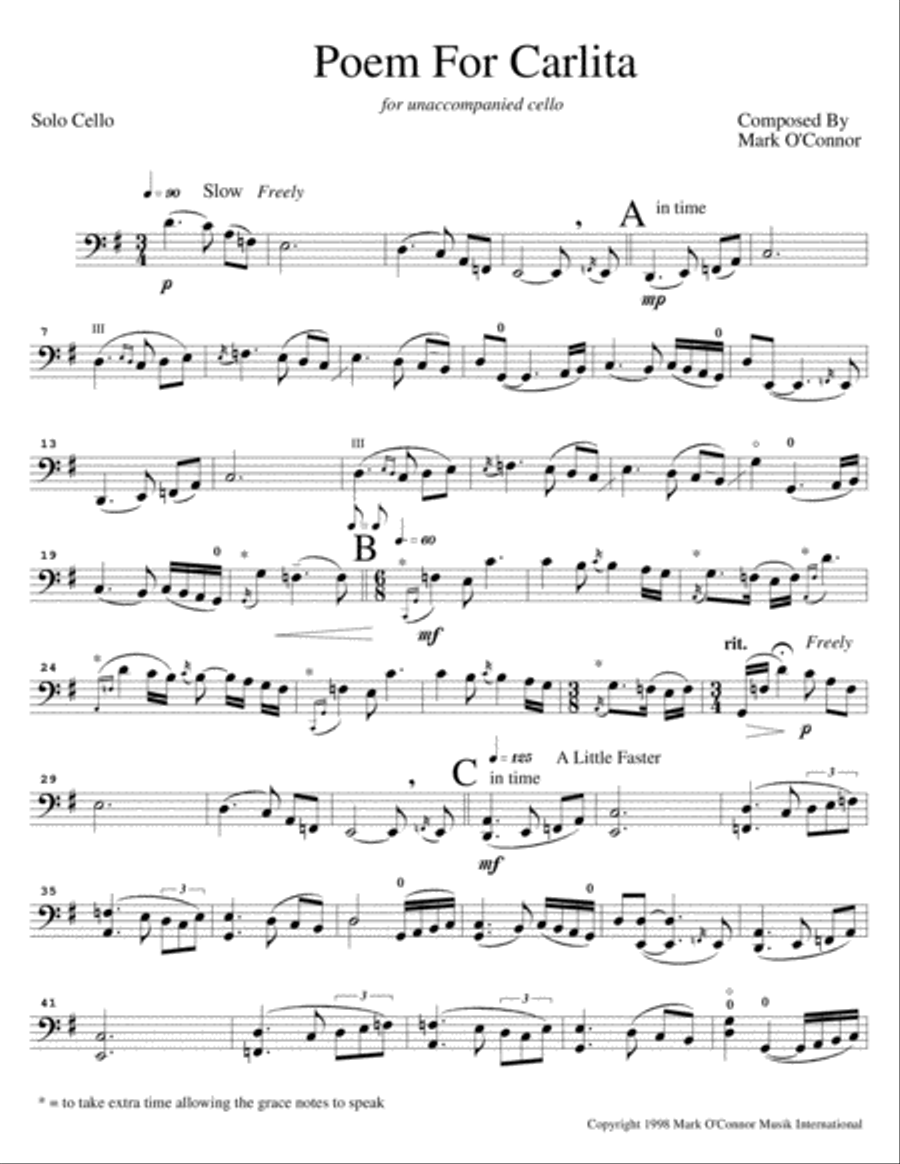 Poem For Carlita (for unaccompanied cello) Cello Solo scores gallery preview page 4